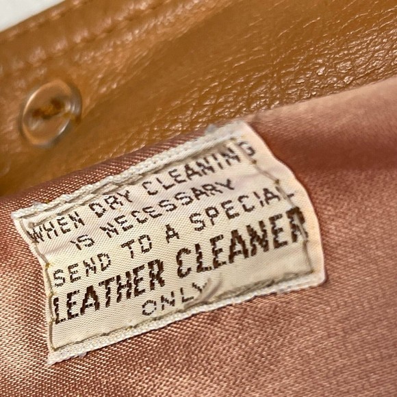 Vtg Remy Leather Jacket Mens Brown Single Breasted 4 Button Blazer Coat Size 40 - Picture 10 of 11